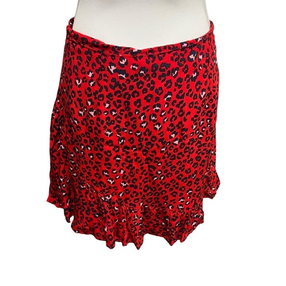 Lovers + Friends Lena Animal Print Ruffle Mini Skirt Women’s Size Medium NWT - Picture 1 of 16